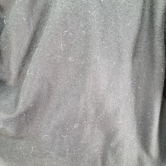 Wool Pea Coat Mens Large Black Sherpa Lined Band Collar Button Front Winter - Picture 9 of 9